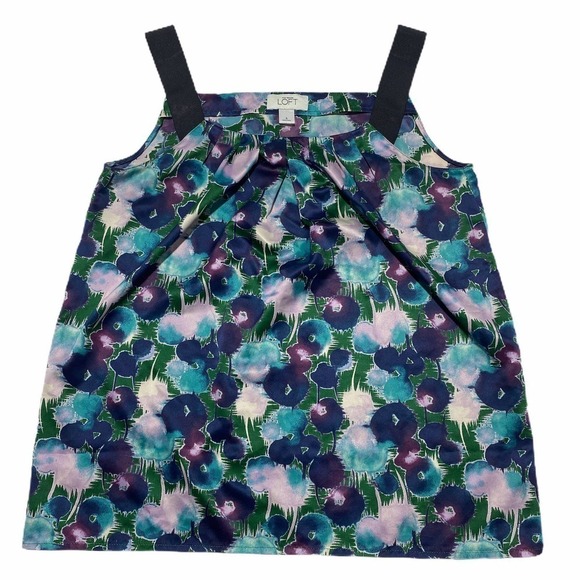 ANN Taylor LOFT Casual Floral Wide Strap Tank S - Picture 8 of 11